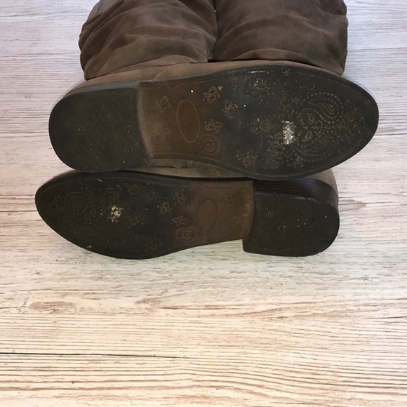 Slouchy Faux Suede Tall Boots in Taupe size 6 - Picture 5 of 9